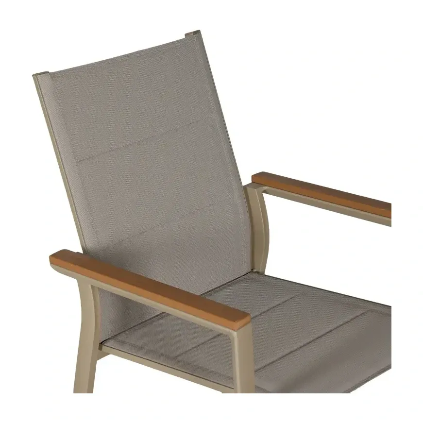 Fauteuil de terrasse ATHENES - tressage beige / gris
