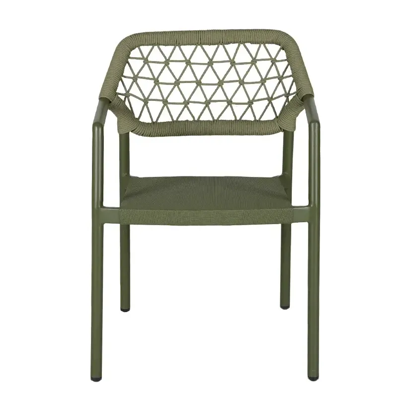 Chaise de terrasse NAXOS - motif géométrique vert