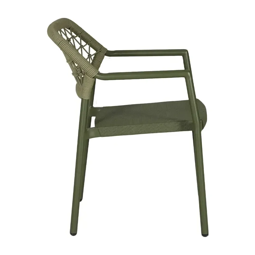 Chaise de terrasse NAXOS - motif géométrique vert