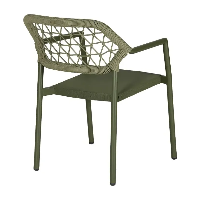 Chaise de terrasse NAXOS - motif géométrique vert