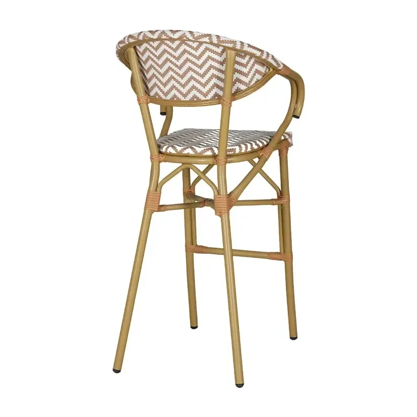 Chaise haute terrasse RIVAGE - chevron brun